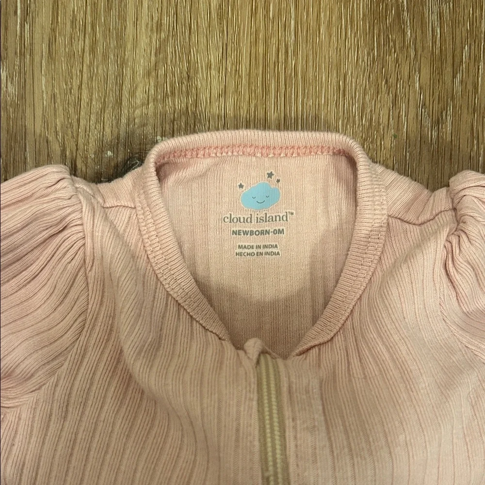 Cloud Island Pink Ribbed Baby One Piece